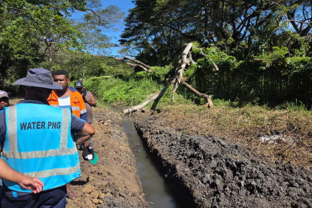 Water PNG has begun digging to prepare access to parts of the pipeline. (Supplied)