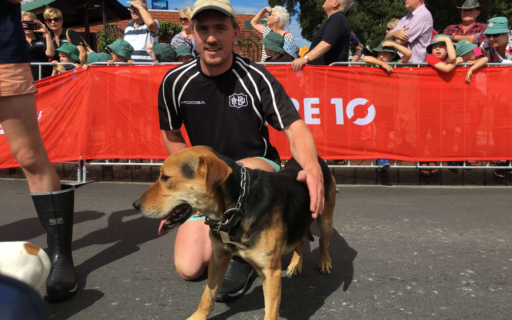 Man and Mutt race winner Tom Nichol and his dog Beau.