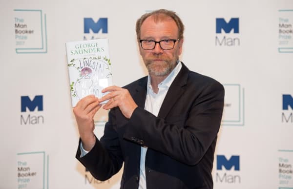 US author George Saunders at the Royal Festival Hall in London.