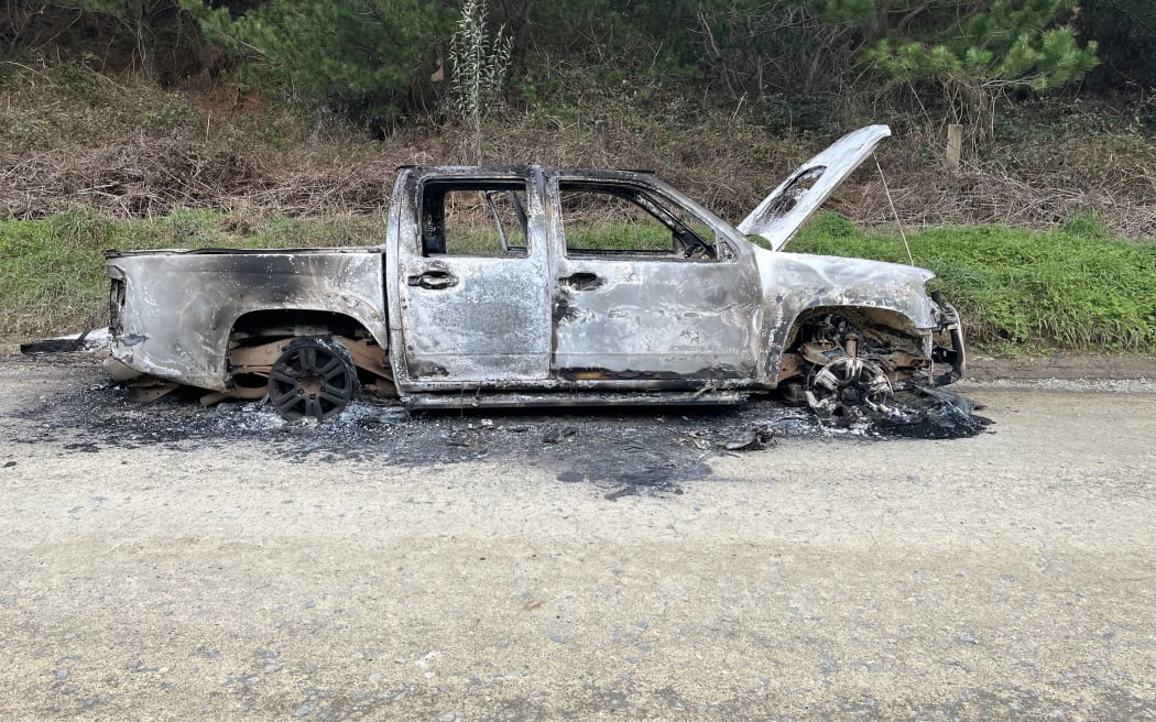 Police investigating the death of Steven Taiatini in Ōpōtiki are seeking information on a vehicle. Mr Taiatini died following an incident on Saint John Street in Ōpōtiki on 9 June. The burnt-out vehicle, pictured, was located on Sunday morning on Waiotahe Valley Road. Police believe the vehicle was set alight overnight on Saturday.
