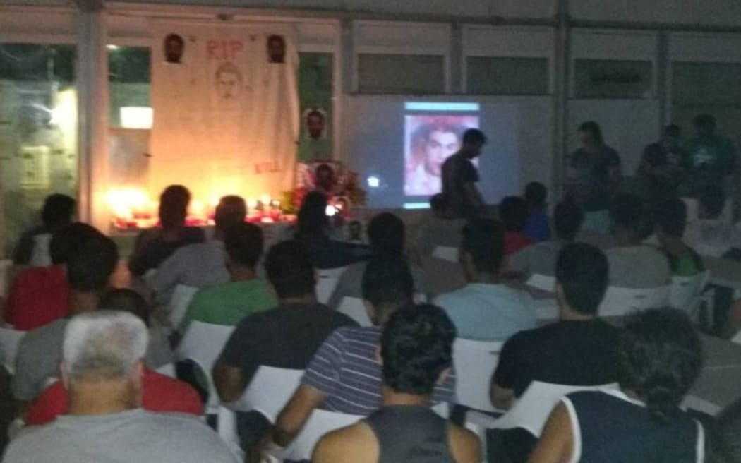 Manus Island detainees hold a service for Rajeev Rajendran.