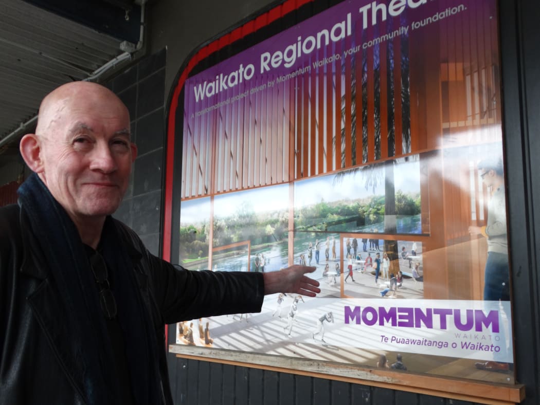 Bill McKay approves of plans for the new Waikato Regional Theatre