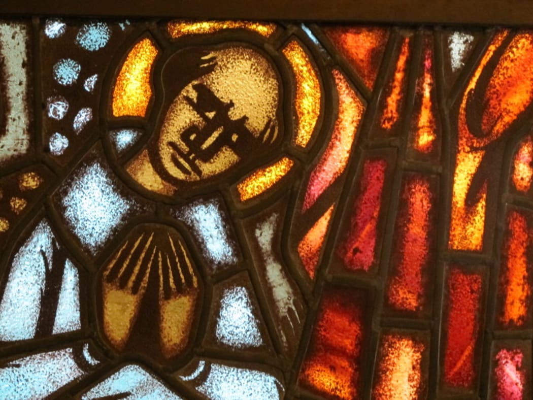Stained glass designed by English artist John Baker