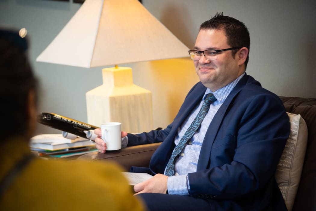 Tangi Utikere and his non-dairy coffee