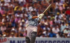 Martin Crowe bats.1992 Cricket World Cup, New Zealand v Australia, Eden Park, Auckland, New Zealand, February 22 1992.