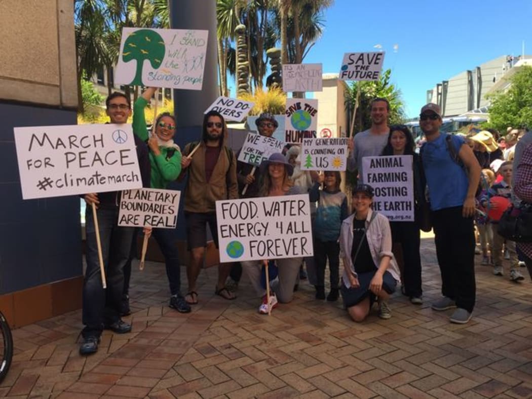 Kiwi protest at Wellington climate change marches