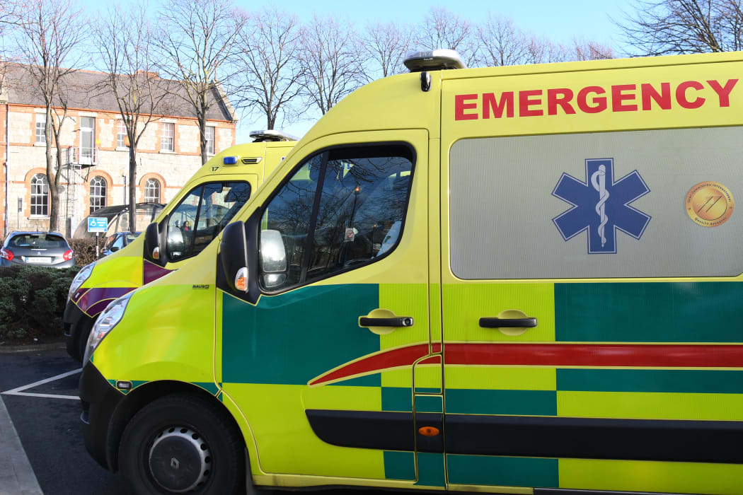 Ambulances seen outside St. James's Hospital in Dublin.