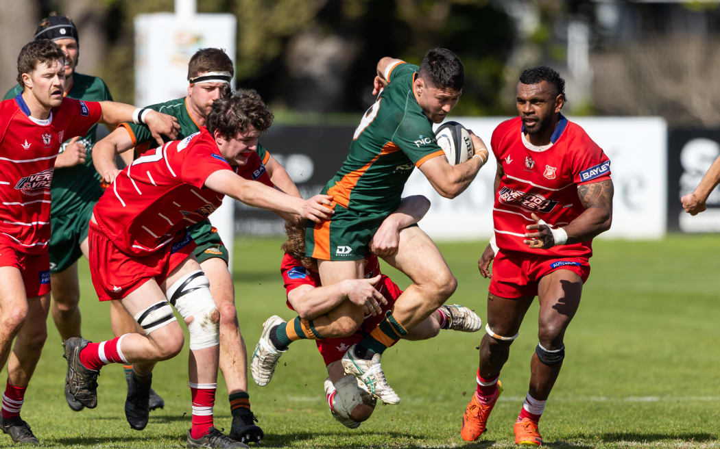 Logan Kinnear of Pakuranga during the Pakuranga v Karaka RFC Under 85kg Club Cup Semi Final, Bell Park, Auckland.