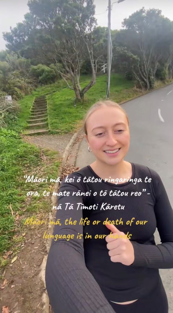 Ashley McGregor posts videos to TikTok speaking entirely in te reo Māori.