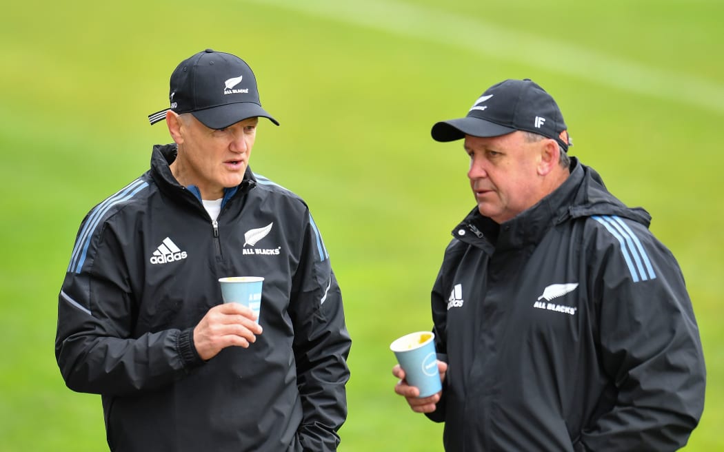 Ian Foster Coach of the All Blacks and Joe Schmidt Assistant Coach of the All Blacks.