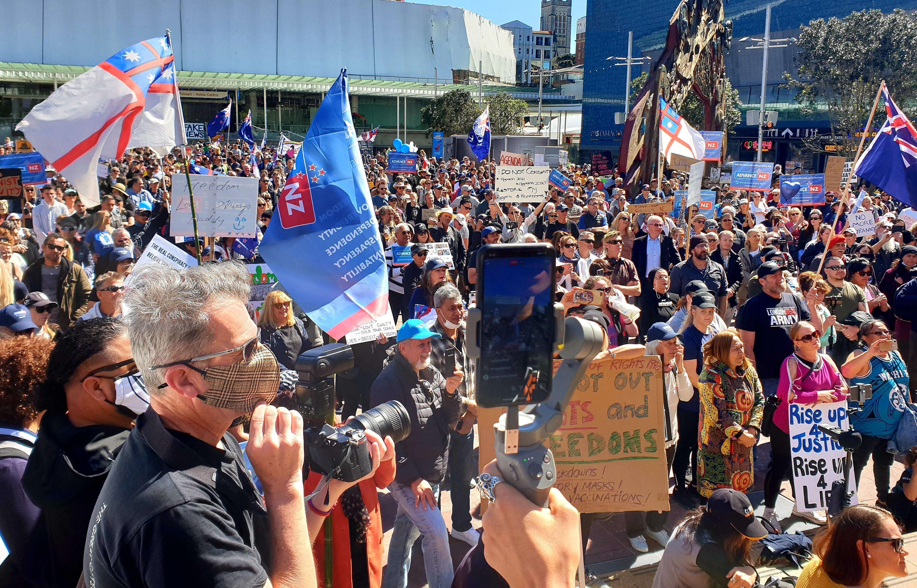 About a few thousand people were out for Advance Party's demonstration against the government's Covid-19 restrictions and lockdowns on 12 September, 2020.