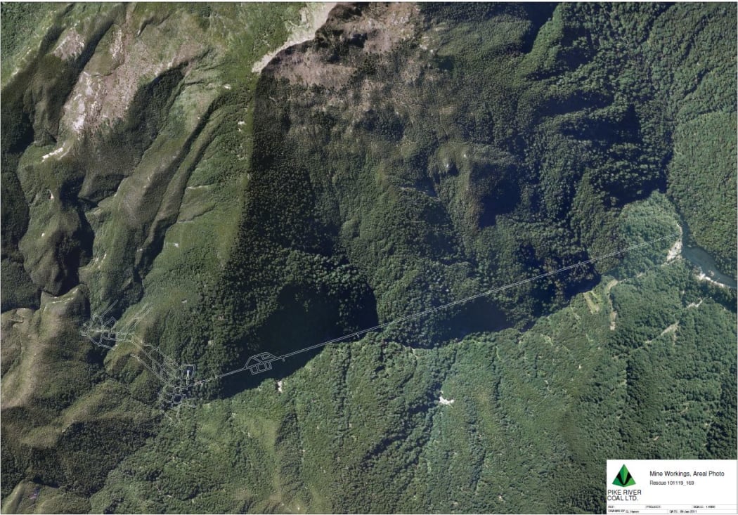 Birds eye view of the Pike River Mine