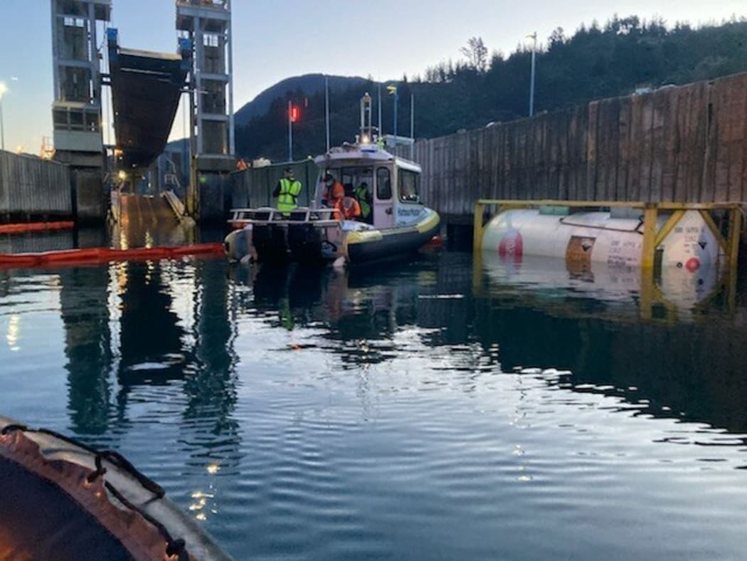 The locomotive submerged in Picton.