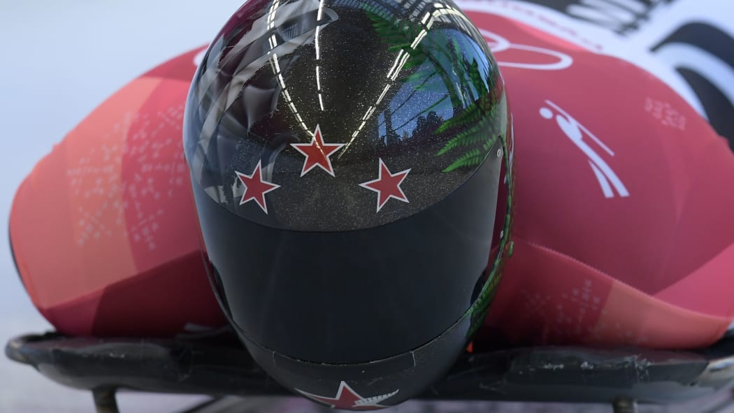 New Zealand's Rhys Thornbury competes in the mens's skeleton heat 1 during the Pyeongchang 2018 Winter Olympic Games.