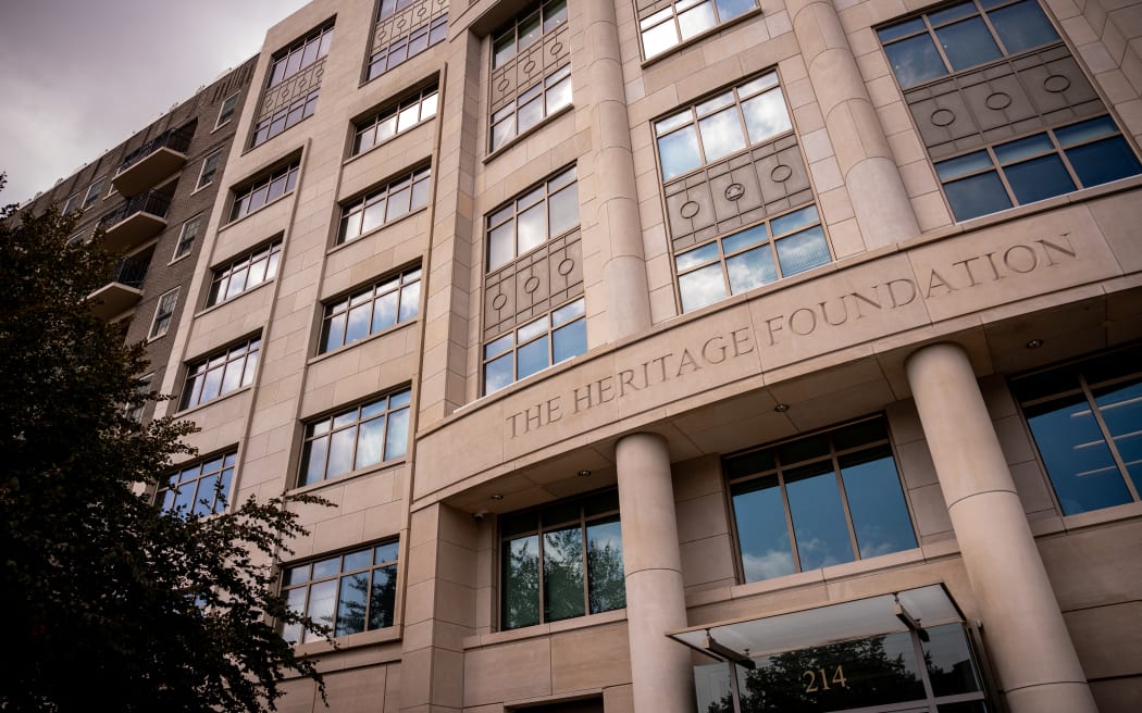 WASHINGTON, DC - JULY 30: An exterior view of The Heritage Foundation building on July 30, 2024 in Washington, DC. Paul Dans, director of Project 2025 at the Heritage Foundation, has stepped down after Republican presidential nominee, former U.S. President Donald Trump became angered by news reports tying him to unpopular Heritage Foundation policy proposals.   Andrew Harnik/Getty Images/AFP (Photo by Andrew Harnik / GETTY IMAGES NORTH AMERICA / Getty Images via AFP)