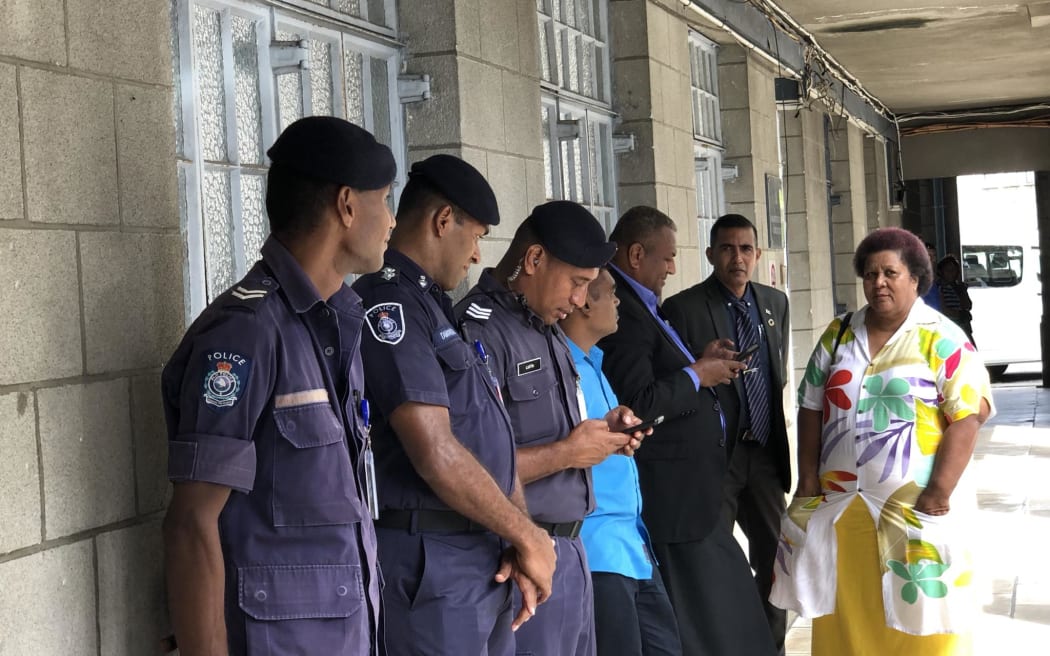 There was a heavy police presence at the court house in Suva.