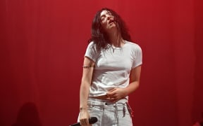 New Zealand singer-songwriter Lorde performs on the Woodsies Stage on the third day of the Glastonbury festival at Worthy Farm in the village of Pilton in Somerset, south-west England, on June 27, 2025.