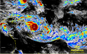 Satellite image of Cyclone Pam at 7am NZT on Friday 13th March 2015.
