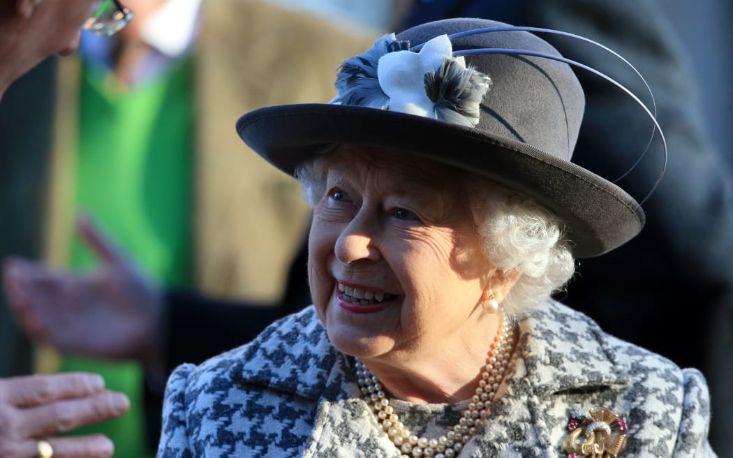 Britain's Queen Elizabeth II leaves after attending a church service at St Mary the Virgin Church in Hillington, Norfolk, eastern England, on January 19, 2020. -