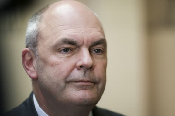 Finance Minister Steven Joyce at Printlink for the printing of the 2017 Budget.