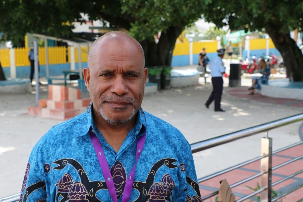 The West Papuan independence campaigner Benny Wenda at the Pacific Islands Forum summit in Tuvalu, 2019.