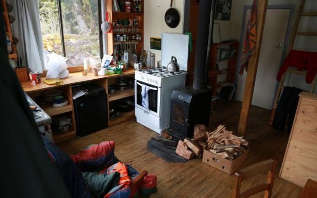 The interior of the warden's hut which the Czech woman stayed.