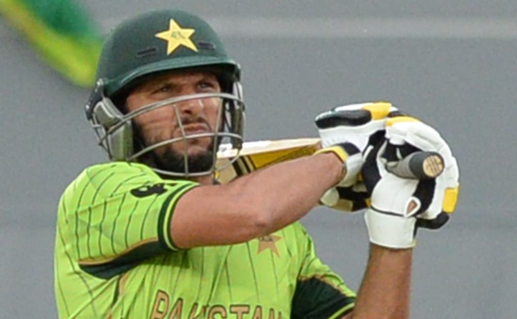 Pakistan batsman Shahid Afridi in action.