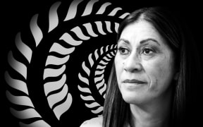 Composite of Dame Noeline Taurua and silver fern logo