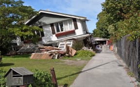 A house in Avonside, damaged in the 22 February Canterbury earthquake, 2011.