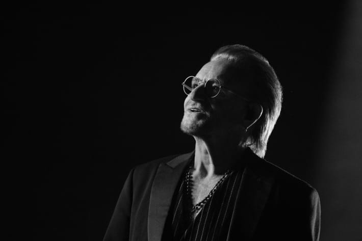 A picture of Bono from the movie, Bono: Stories of Surrender.