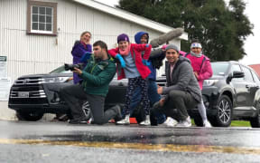 The Tiki Town crew hanging out in Whanganui