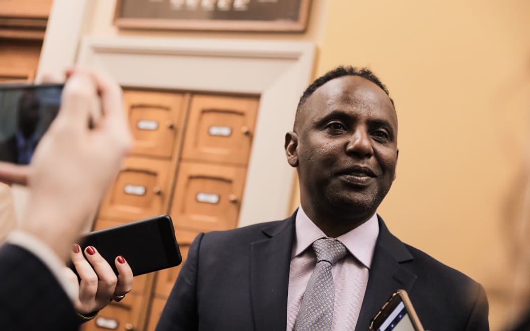 Ibrahim Omer after the Labour Party caucus meeting on 17 October 2023.