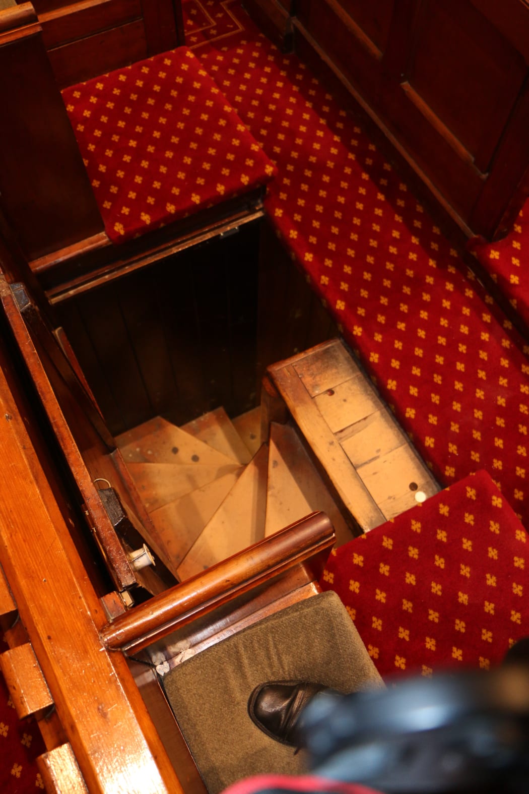 The trap door leading to cells below court room one.