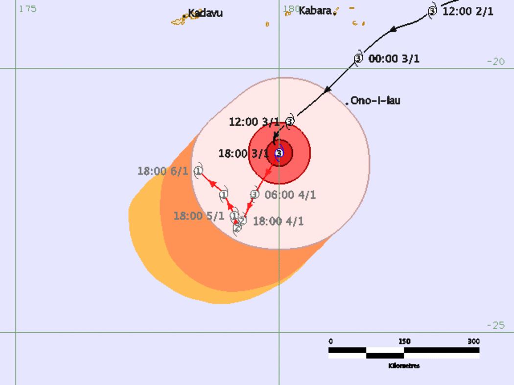 Map tracking Cyclone Ula