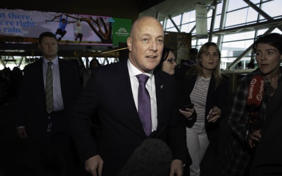Incoming Prime Minister Christopher Luxon arrives at Wellington Airport.