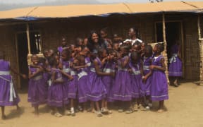 Annisha Vasutavan at a school she has worked with in Kenema.
