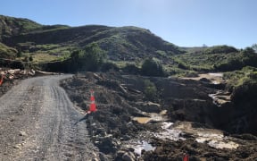 Damage seen in Tūtira, Hawke's Bay, which was left isolated after Cyclone Gabrielle.