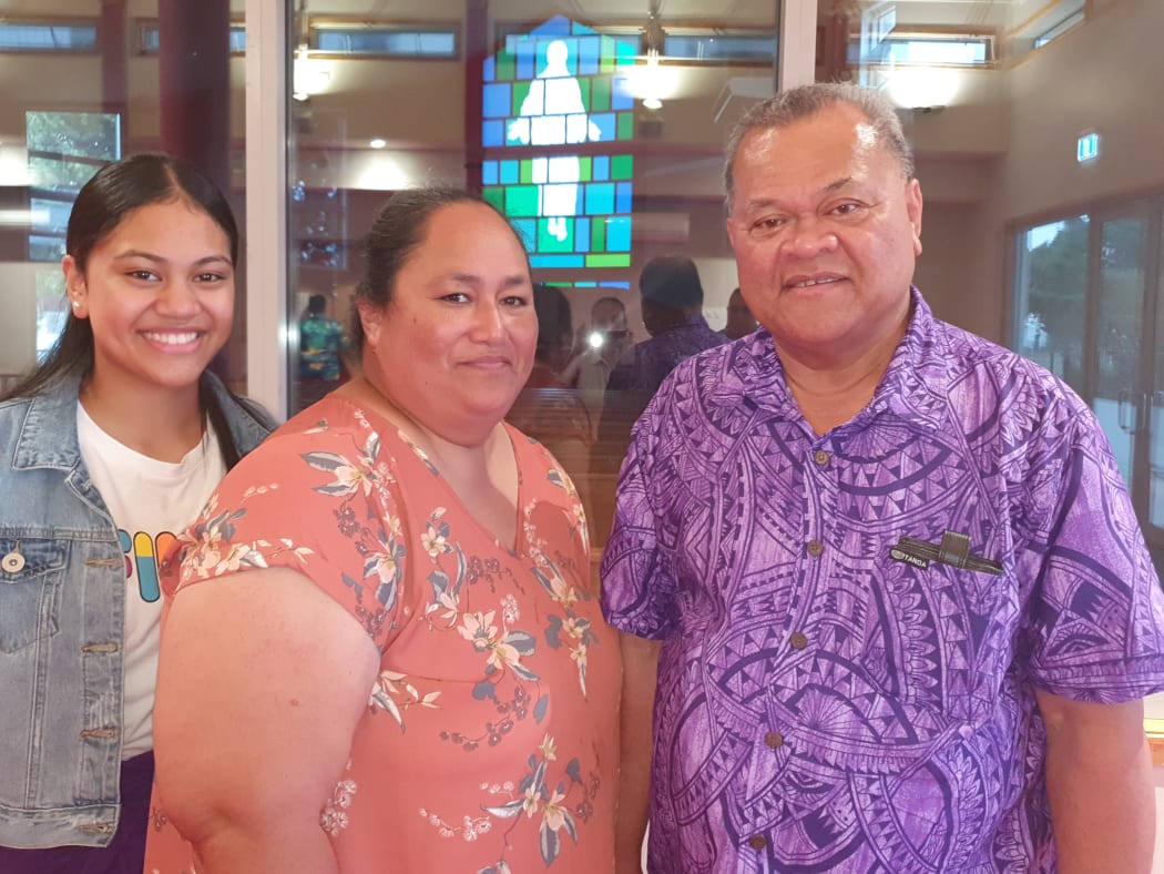 Iopu Faivalu with his wife and daughter.