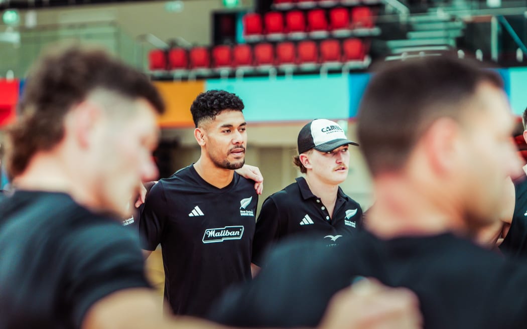 The NZ Under 85kg side prepares.