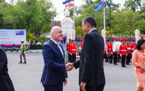 Christopher Luxon official welcome at Bangkok's Government House, April 2024.
