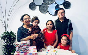 Raina Vermani’s children and parents-in-law on earlier visits to New Zealand.