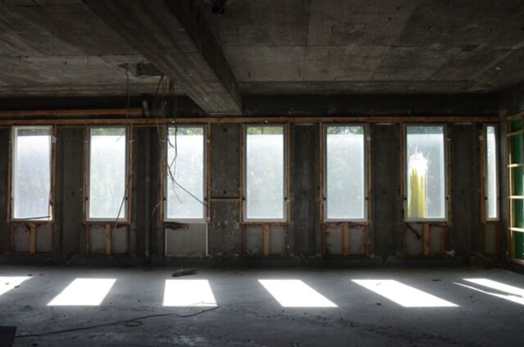 Inside the old Christchurch Central Police Station before it was demolished.