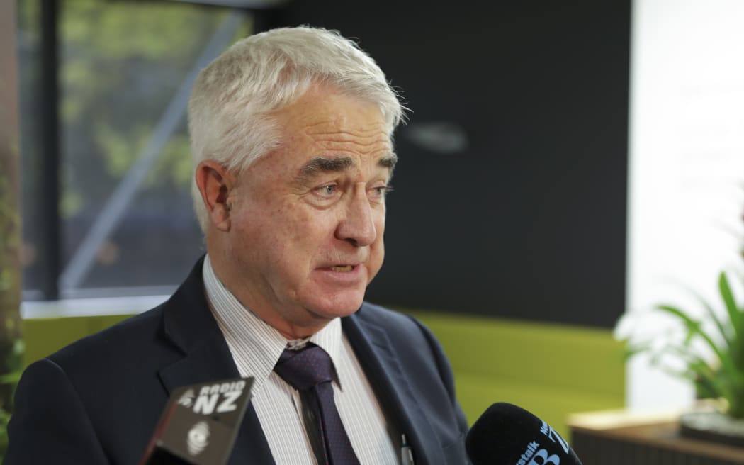 Greg Brownless, Mayor of Tauranga City, speaks to media about the new recycling plans