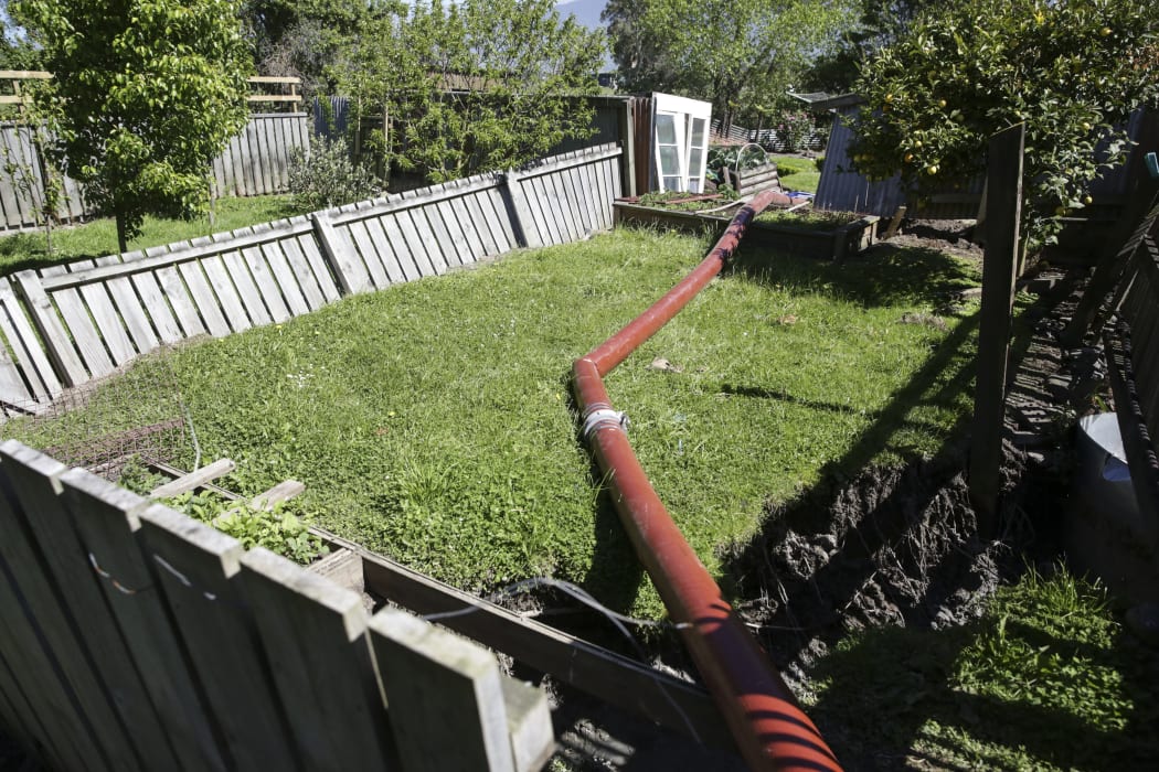Sewage has flooded properties on Beach Road in Kaikoura, Nigel Sweeny's back yard was inundated with sewage, there is now a temporary landline.