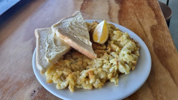 A whitebait fritter.