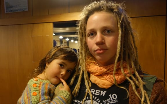 Emily Page, pictured with Ocean (left), worries about 1080 getting into water supplies.