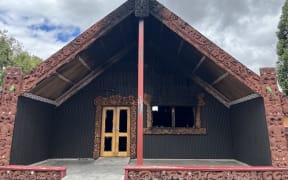The burned wharenui at Hui Te Rangiora Marae in Hamilton.