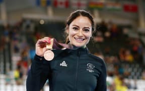 Natasha Hansen of New Zealand wins bronze in the Women's Keirin Finals. Gold Coast 2018 Commonwealth Games, Track Cycling, Anna Meares Velodrome, Brisbane, Australia. 8 April 2018 © Copyright Photo: Anthony Au-Yeung / www.photosport.nz