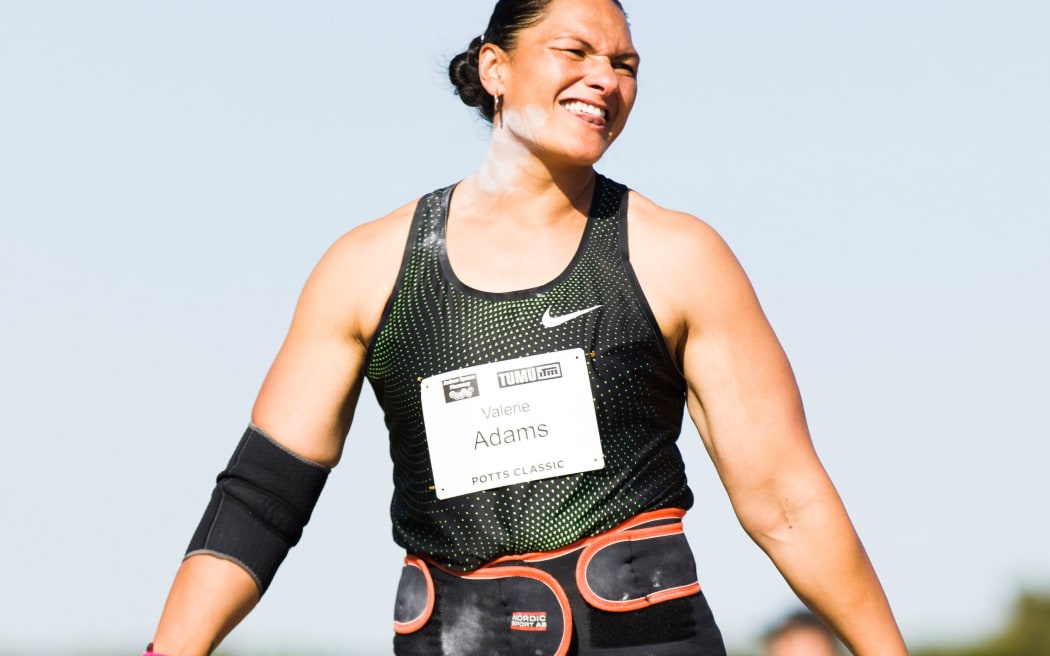 Dame Valerie Adams at the Potts Classic in Hastings.