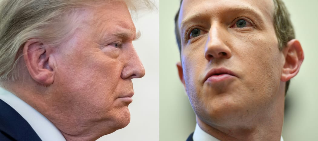 US President Donald Trump and Facebook's Mark Zuckerberg.